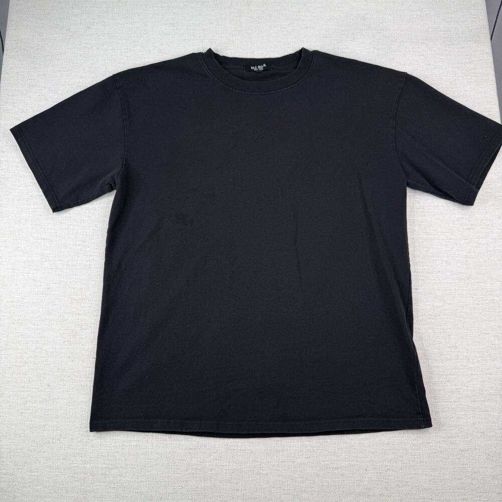 Blu Rock New York NY Shirt Black Tee T Shirt Basic Boxy Fit Oversized Size XL